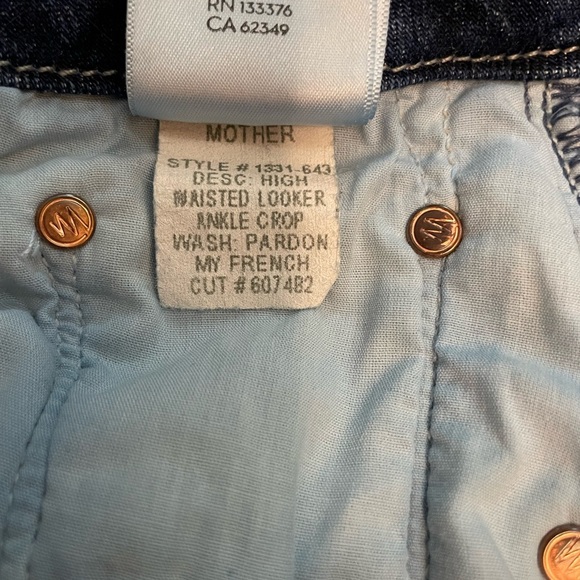 MOTHER High Waisted Looker Mid Rise Skinny Ankle Pardon My French Wash Size 27 - Picture 12 of 13